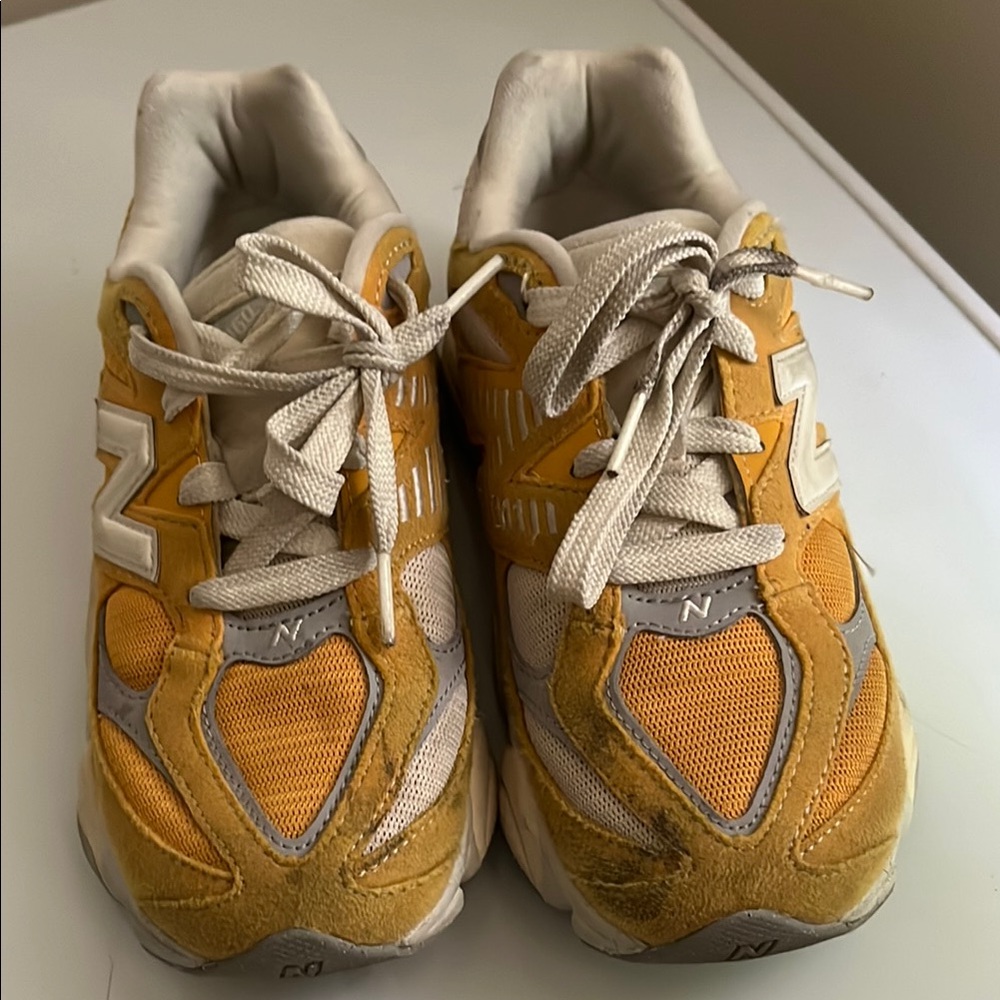 New Balance Yellow and Gray Chunky Sneakers